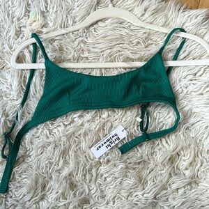 bright swimwear teal bikini top size small